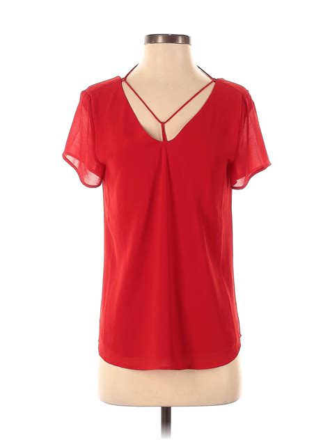 Naked Zebra 100 Polyester Red Short Sleeve Blouse Size S 42 Off ThredUp