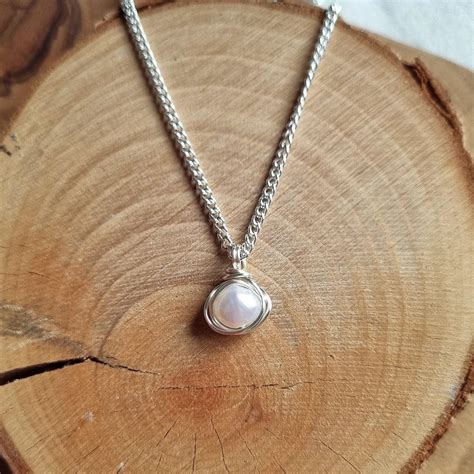 Pretty Wrapped Freshwater Pearl Dropper Necklace A Depop