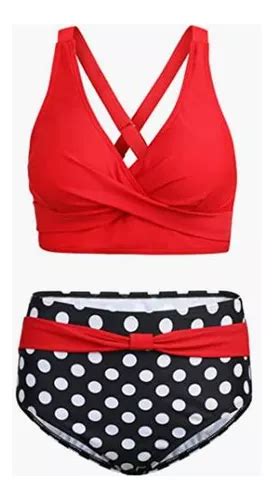 Bikini De Cintura Alta Estampado Bikini Partido Cuotas Sin Inter S
