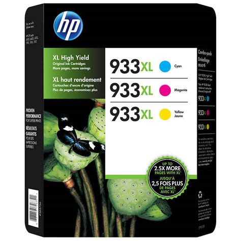 Genuine HP 933XL High Yield C/M/Y Ink Cartridges (D8J65BN), Combo 3 ...