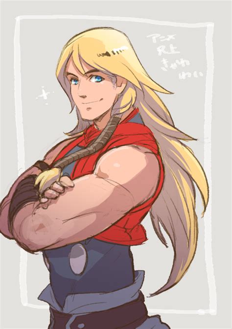 The Big ImageBoard TBIB Boy Blonde Hair Blue Eyes Long Hair Marvel Muscle Smile Solo Thor
