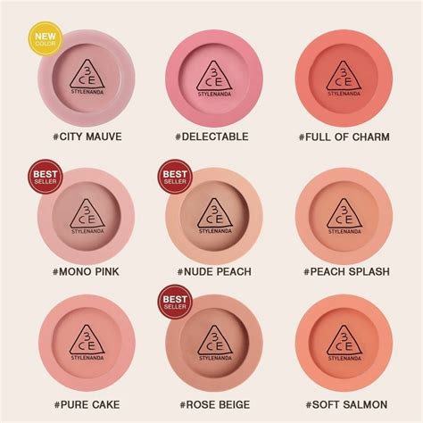 บลชออน3ce Mood Recipe Face Blush Mono Pink Nude Pech Rose Beige 5 5g Shopee Thailand