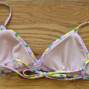 J Crew Swim Jcrew French Cross Back Bikini Top Lemon H Poshmark