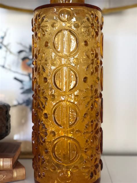 Midcentury modern lamp by Gustav Leek, Orrefors amber glass
