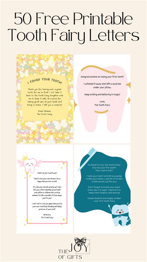 50 Free Tooth Fairy Card Printable Letters And Certificates The Joy Of