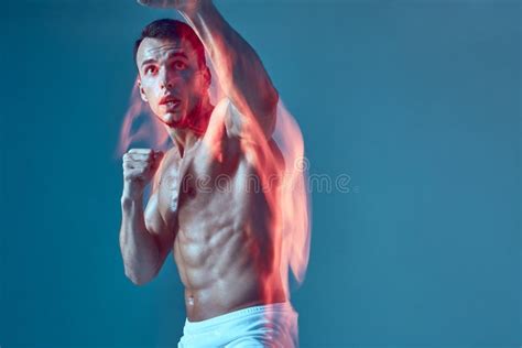 Boxer Man Training Workout Muscular Boxing Fighter Naked Torso Abs Stock Photos Free Royalty
