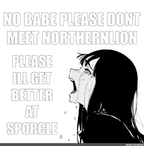 Meme NO BABE PLEASE DONT MEET NORTHERNLION PLEASE ILL GET BETTER AT SPORCLE All Templates