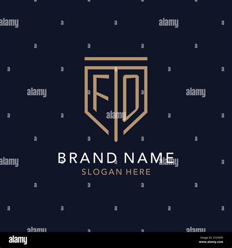 Fo Initial Logo Monogram With Simple Luxury Shield Icon Design