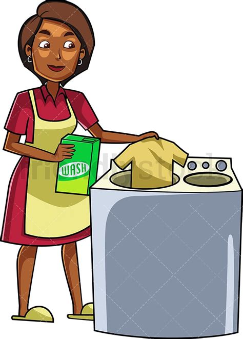 Cartoon Doing Laundry