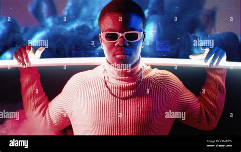 Cyber People Digital Art Neon Man Glitch Smoke Stock Photo Alamy