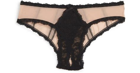 Hanky Panky Nude Illusion Open Gusset Panties In Black Lyst