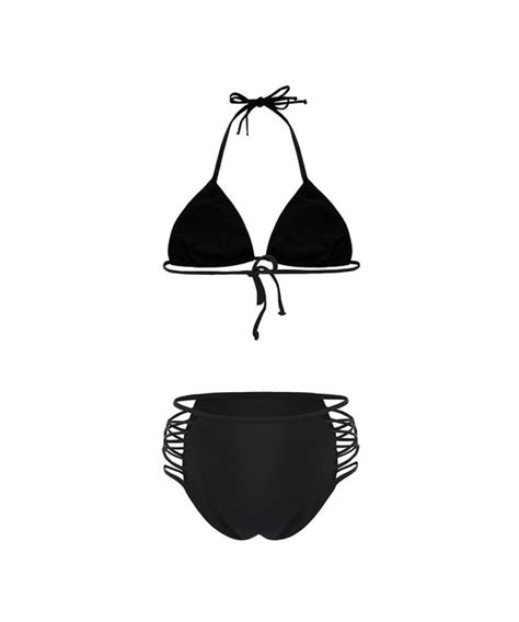 Womens Sexy Bandage Backless Bikini Swimsuit Halter High Waisted Piece Bathing Suits Black
