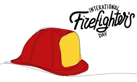 Premium Vector International Firefighters Day Banner Line Art