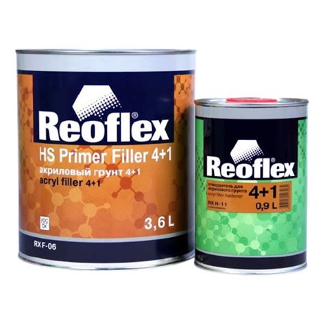 Акриловый грунт Reoflex 4+1 3.6 л, черный RX F-06/3600 B - выгодная ...