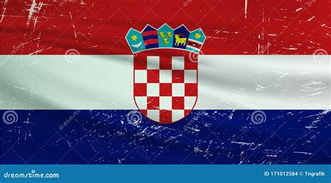 Croatia Flag Vector Set Different Geometric Shapes Flat Style