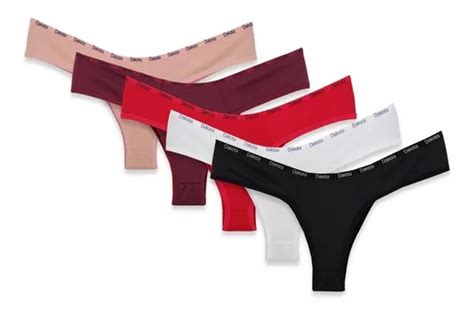 Kit 6 Fio Sensual Calcinha Lingerie Luxo Fio Duplo Sexy