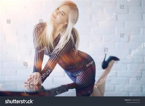 Sexy Blonde Tight Dress Beautiful Adult Stock Photo Shutterstock