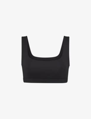 SKIMS Scoop Neck Recycled Stretch Nylon Bikini Top Selfridges