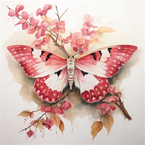 rosy maple moth art  stock photo public domain pictures