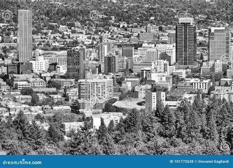 Aerial View Of Portland Skyline Oregon Stock Photo Image Of Portland