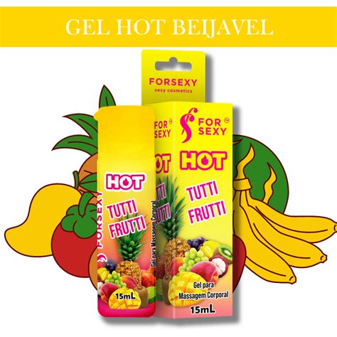 Gel térmico comestível Para Sexo Oral Hot Esquenta Sabor Tutti Frutti Lubrificante Intimo