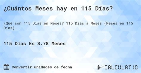 115 Dias São Quantos Meses