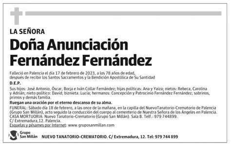 Anunciación Fernández Fernández Esquela Necrológica El Norte de