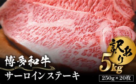 【訳あり】博多和牛 サーロイン ステーキ セット 5kg（250g×20枚）《築上町》【株式会社meat Plus】 Abbp065