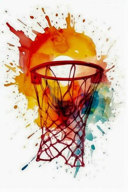 Premium Ai Image Watercolor Drawing Of A Ball To Play Basketball