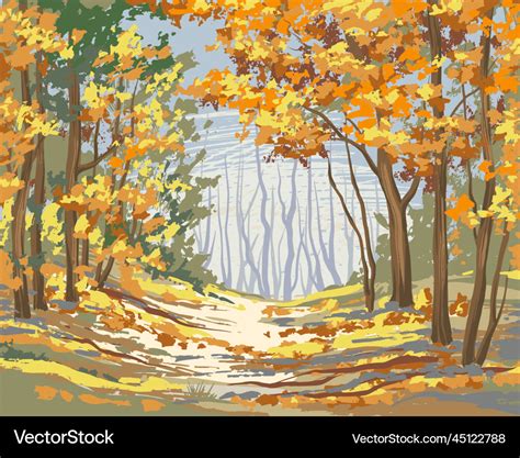 Autumn landscape Royalty Free Vector Image - VectorStock