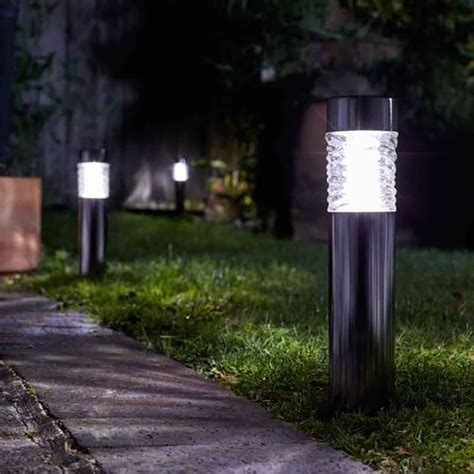 Smart Solar Wave Stainless Steel Bollard L