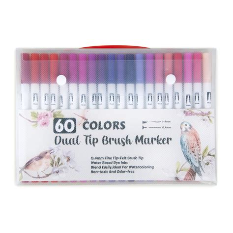 Dual Tip Watercolor Brush Marker Set 60colors Becreative