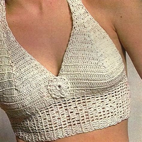 Crochet Halter Top Pattern Bikini Top Pattern Crochet Crop Etsy