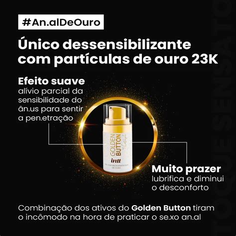 Gel Dessensibilizante Anal Ouro 23k Golden Button By Castropil 17ml