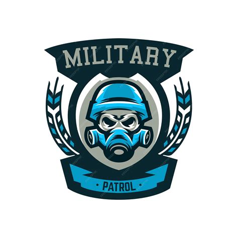 Красочная эмблема логотип военный череп в шлеме и противогазе военные ...