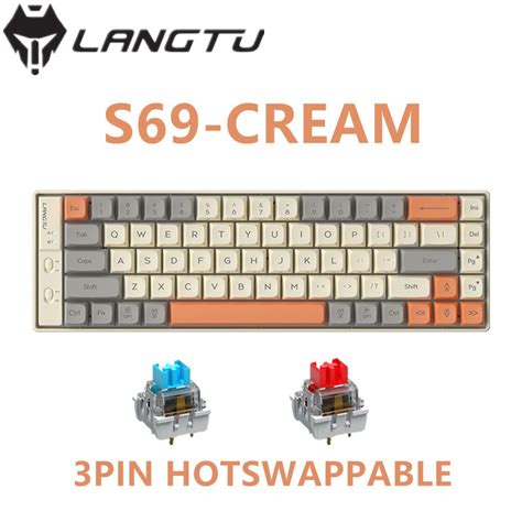 LANGTU S69 Hotswappable White Color Backlit Blue Switch Red Switch ...