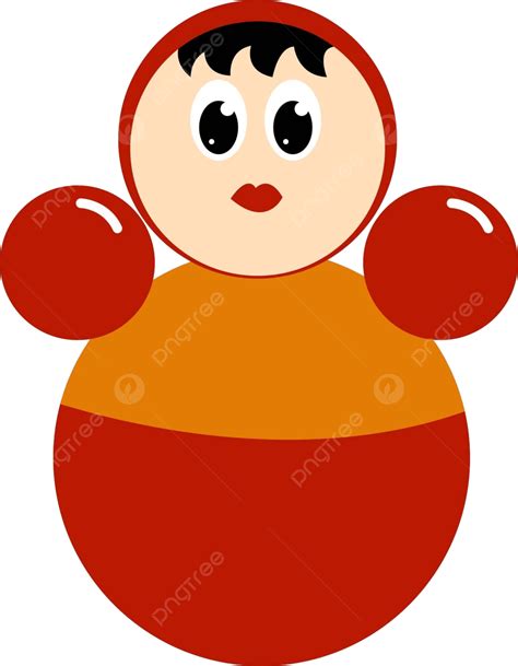 Whimsical Roly Poly Toy Illustrated Vector Design Against White ...