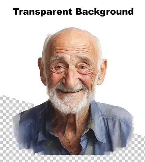 Premium Psd An Illustration Of A Very Old Man Smiling
