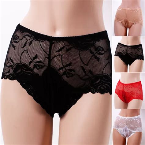 Slip Sexy In Pizzo Da Uomo Mutandine Sissy Perizoma Trasparente Intimo Gay Eur Picclick It