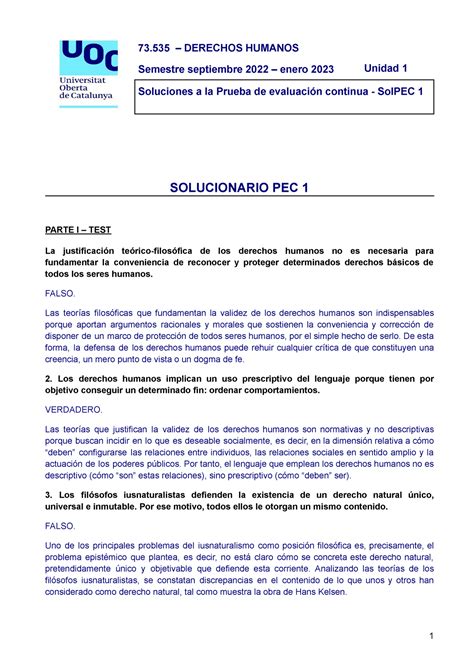 73535 Sol PEC 1 2022 2 solución pec 1 DDHH año 2022 2023 73