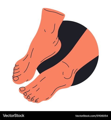 Cartoon Barefoot Legs Hand Drawn Human Naked Vector Image