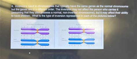 4. Inversions result in chromosomes that typically | Chegg.com