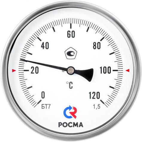 Термометр биметаллический БТ-51.212(0-450С)G1/2.250.1,5 осевой d=100мм ...
