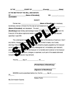 Beneficiary Receipt Of Distribution Fill And Sign Printable Template