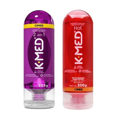Kit 2 Unidades Gel Lubrificante Íntimo K Med 2 Em 1 203G K Med Hot 200G Shopee Brasil