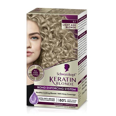Mua Keratin Color Permanent Hair Color Cream 9 1 Light Ash Blonde 1 Kit trên Amazon Mỹ chính