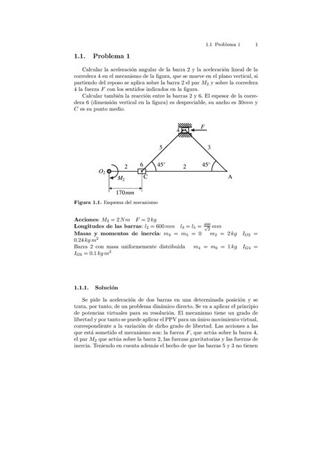 Problemas Tema 3 1 Problema 1 1 1 Problema 1 Calcular La Aceleraci