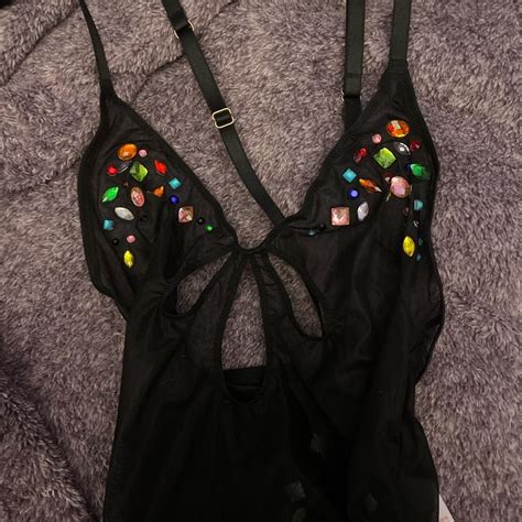 Free Shipping Fenty Savage Lingerie Bedazzled Mesh Depop