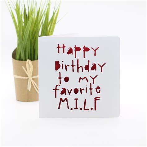Happy Birthday To My Favourite Milf Milf Birthday Card Etsy Canada