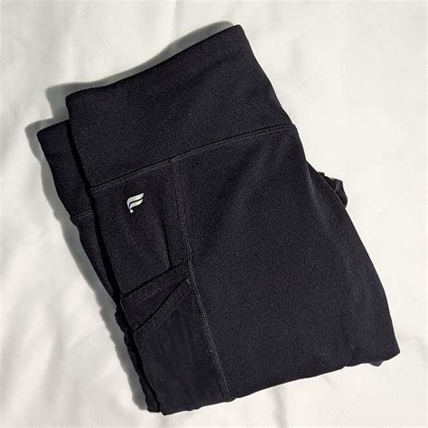 Fabletics Black Leggings With Pockets And Mesh Depop
